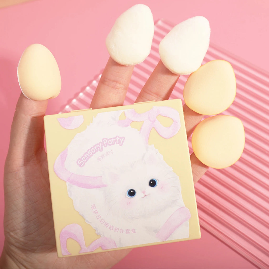 5pcs Mini Makeup Puffs Professional Finger Cosmetic Air Cushion Sponge Powder Puff Foundation Detail  Make Up Sponge Beauty Tool
