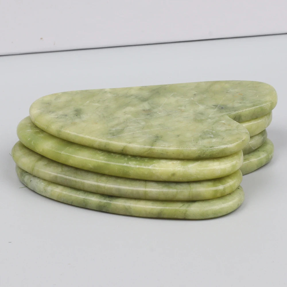 Natural Jade Gua Sha Tool Xiuyan Jade Heart-shape Massager Neck Massage Guasha Love Beauty Product Skin Care health Tool