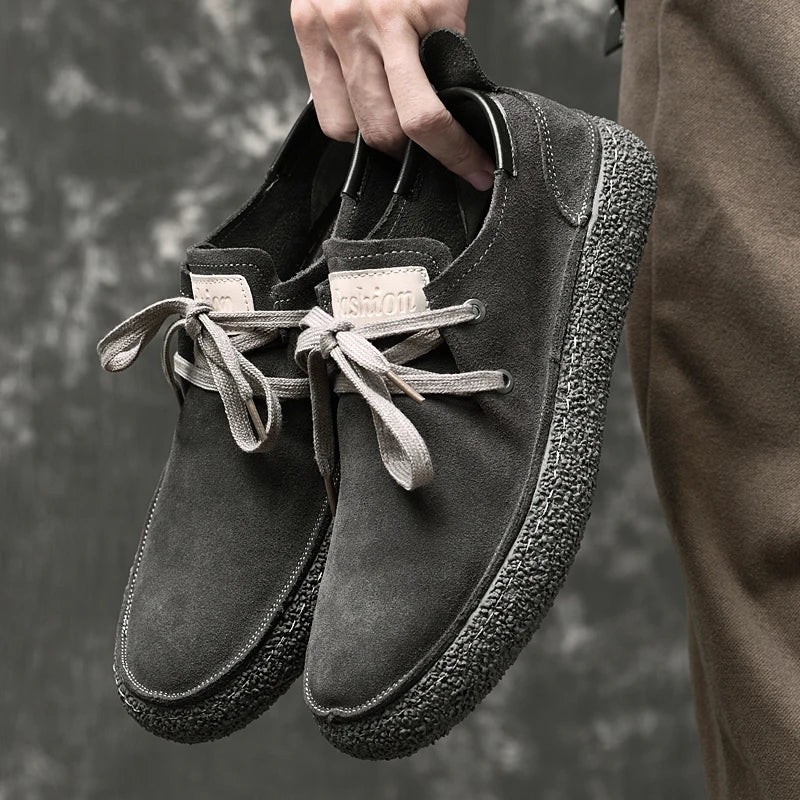 2025 Men's Fashion Leather Shoes High Gloss Suede Autumn Winter Business Casual Shoes Soft Lining Comfortable Shoes Size 38-45
