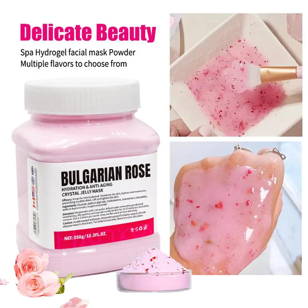 Rose Jelly Face Mask Hydrating Hydro Gel Peel-Off Mask with Smoothing Effect Powder-to-Gel Formula for Nourished Glowing Skin