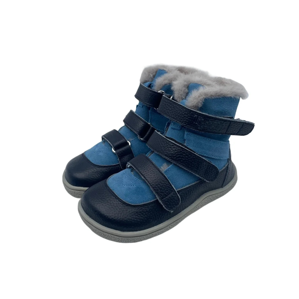 TipsieToes Top Brand Barefoot Genuine Leather Baby Toddler Girl Boy Kids Shoes For Fashion Winter Snow Boots 3 Straps Fur Inside
