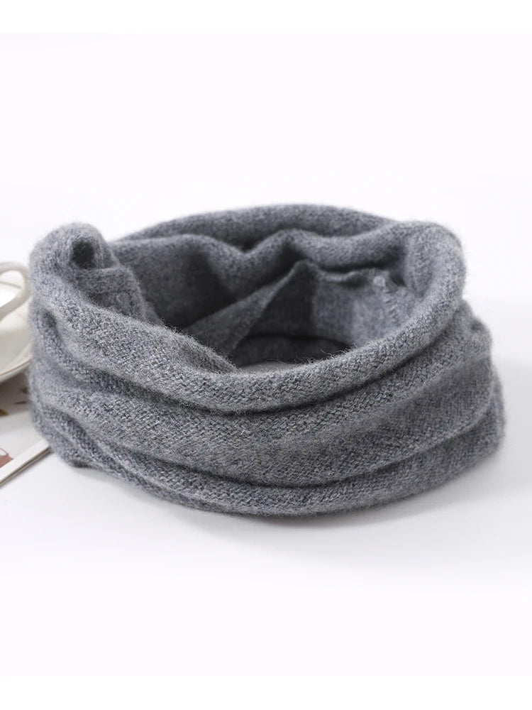 100% Merio Wool Neck Warmer Women Winter Warm Fashion Hollow Out Cover Tube Scarf Ear Face Mask False Collar Autumn Headband