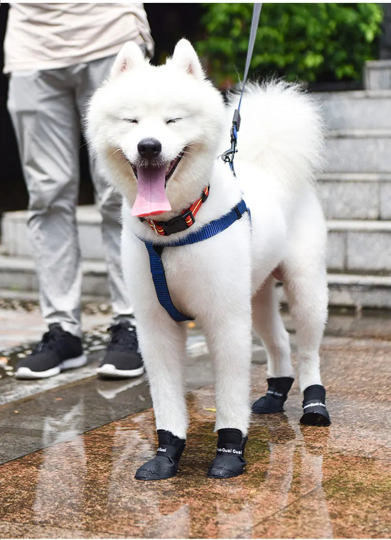 4pcs/Set Small Pet Dog Rain Shoes Anti Slip Waterproof Puppy Cat Shoe Rubber Boots for Outdoor Footwear Socks Pet Accessories