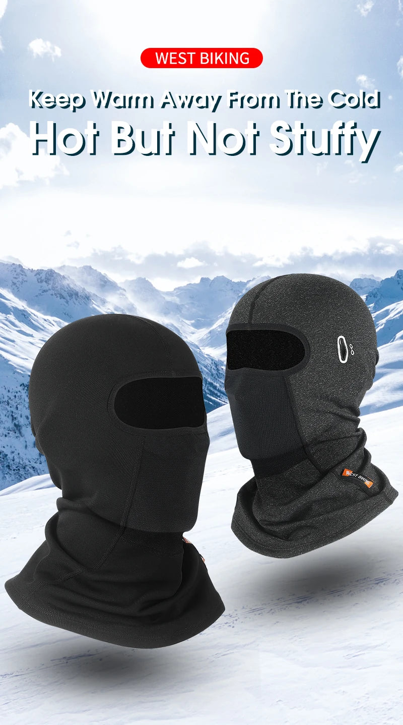 WEST BIKING Full Face Mask Warm Winter Scarf Balaclava Helmet Liner Fishing Skiing Hiking Bike Mask Windproof Breathable Headgea