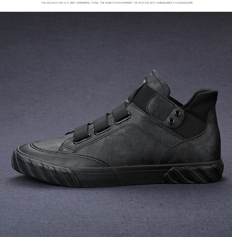 Retro High Top Men's Shoes Luxury Leather Casual Shoes Men British style Ankle Boots Comfortable Soft Men Sneakers New Moccasins