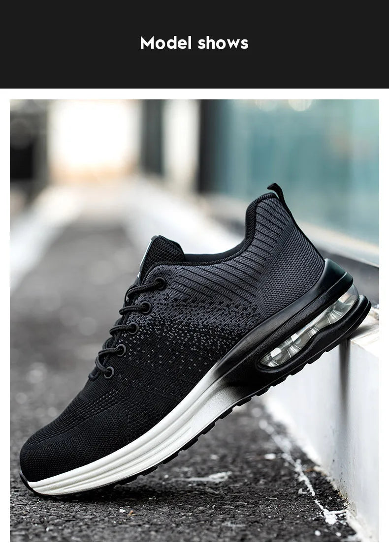 Safety Shoes Men Women Work Safety Boots Steel Toe Shoe Puncture Proof Air Cushion Work Sneakers Light Fashion Work Shoes Unisex