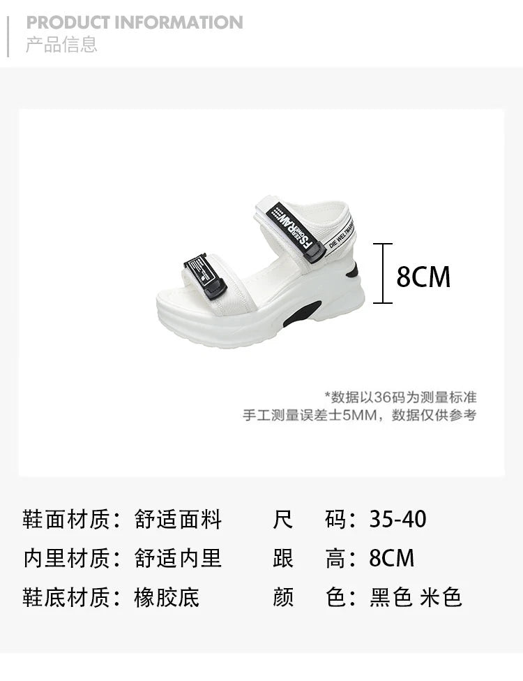Sports Sandals for Women 2024 New Summer Fish Mouth Wedge Muffin Platform Daddy High Heels To Increase Women's Shoes