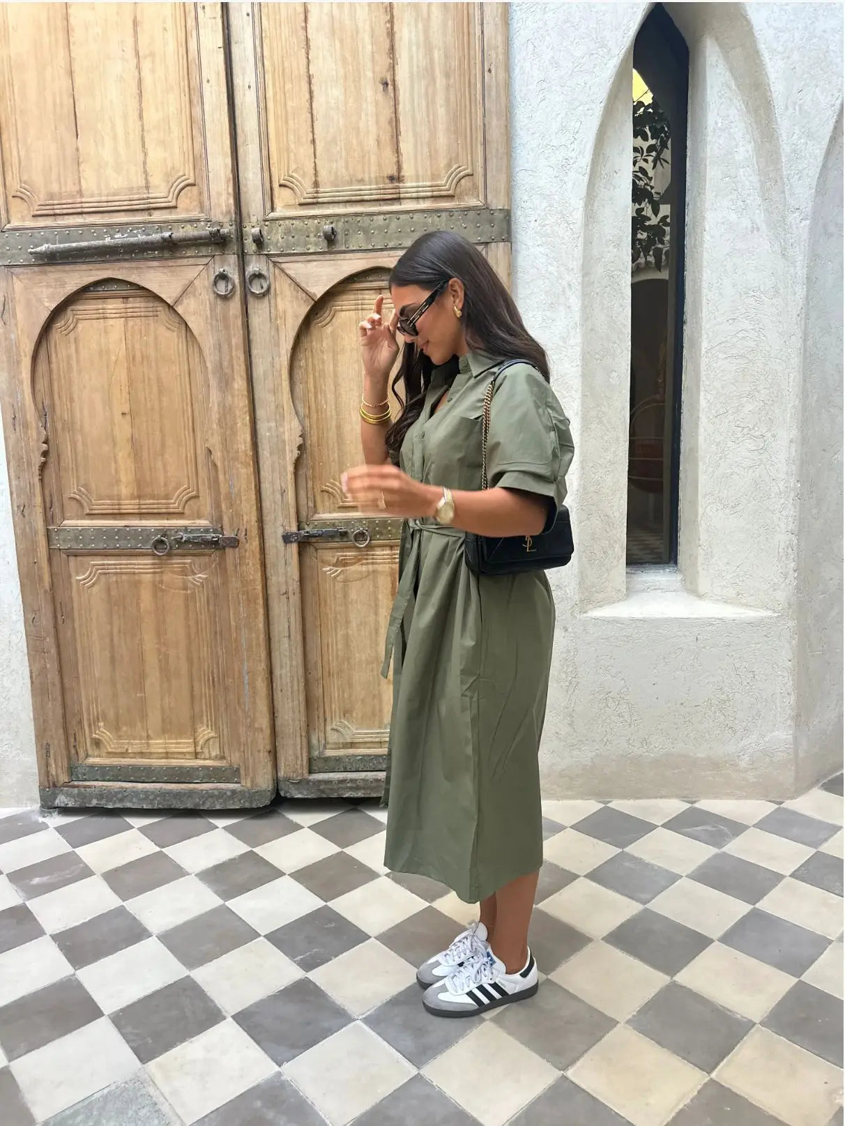 Fashion Commuter Long Skirt Office Elegant Lapel Shirt Dress Women Casual Elegant Single-breasted Short-sleeved Party Dress