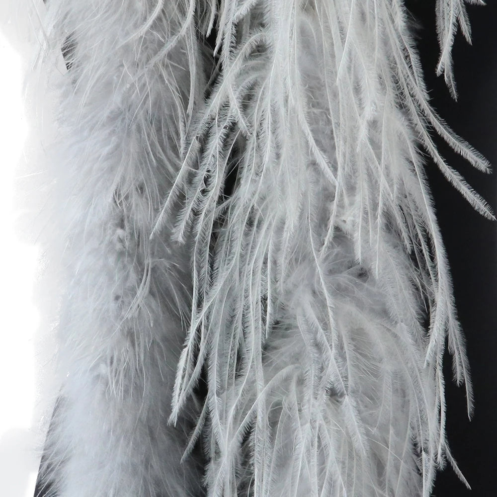 2M Royal blue Natural Ostrich Long Feathers Boa Decoration for Party Wedding Dress Shawl Clothes Sewing Accessories Crafts Plume