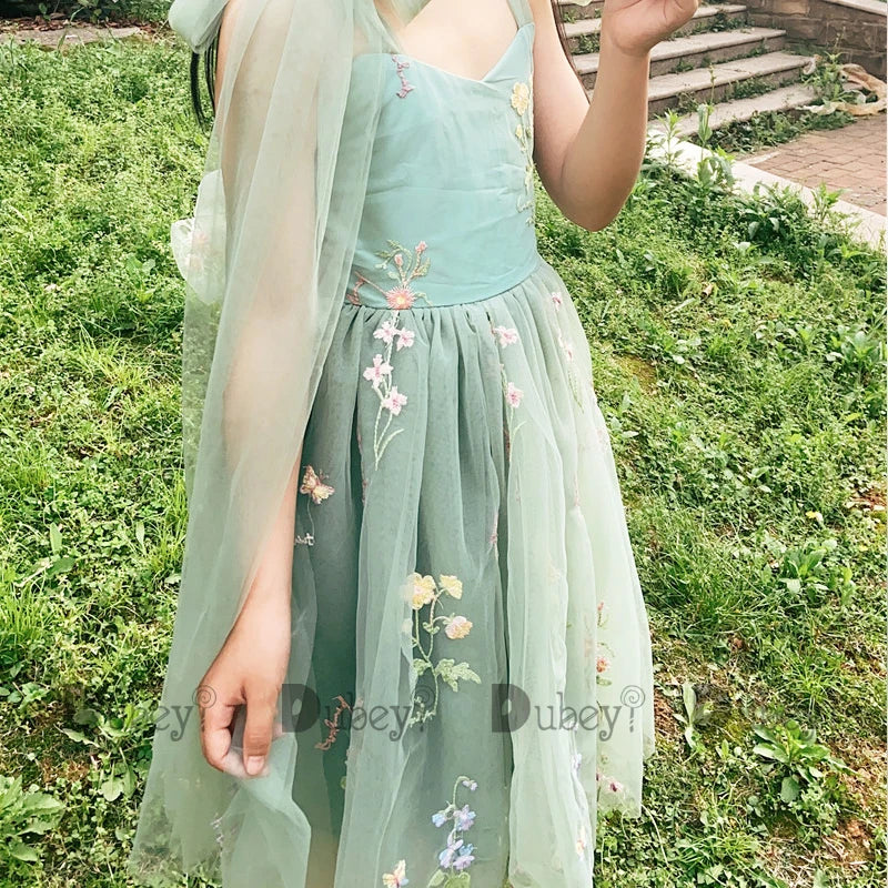 2026 Baby Embroidery Dress Girl Summer Dress Floral Bows Sleeveless Ballarina Dance Performance Dress Girls Tutus Clothes