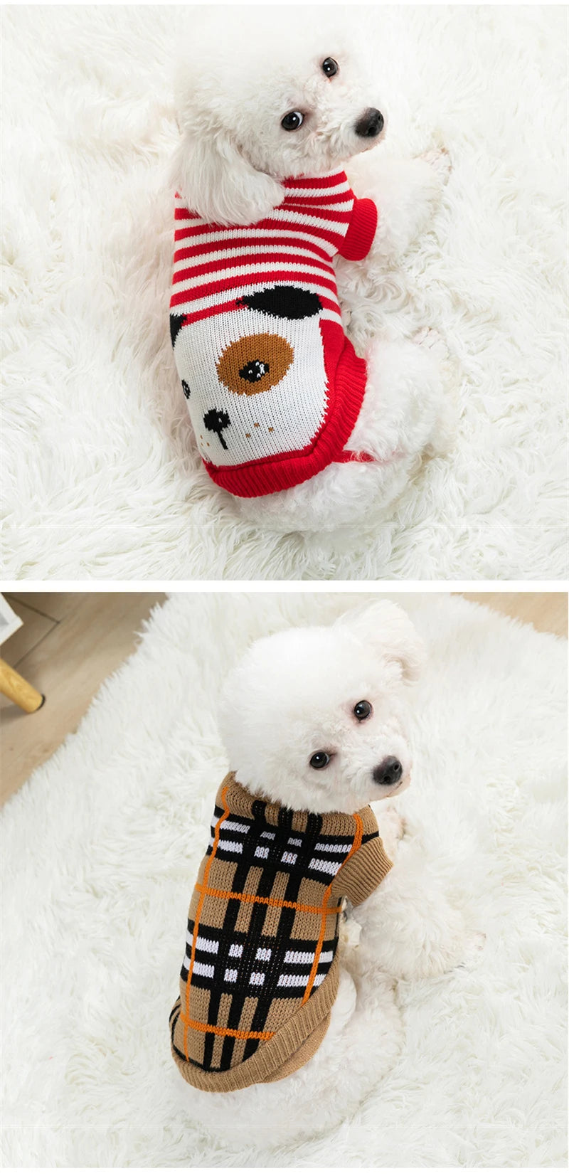 Christmas New Year Clothes for Cat Animal Print Breathable Pet Supplies Small Dog Sweater Keep Warm York Dog Winter Jacket