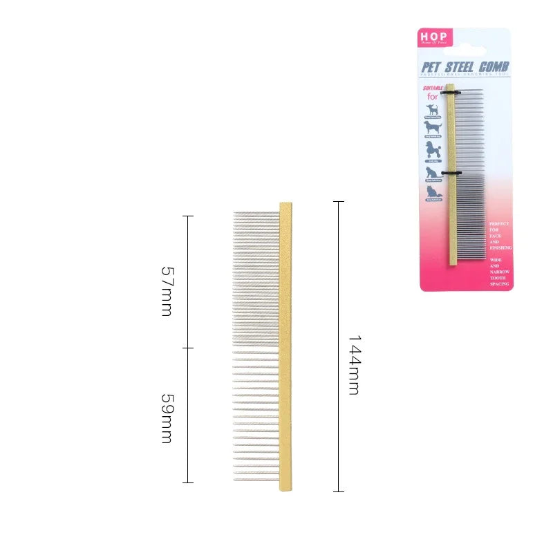 Light Aluminum Pet Comb Stainless Steel Pins Professional Dog Grooming Comb Puppy Cleaning Hair Trimmer Brush Pet Accessories