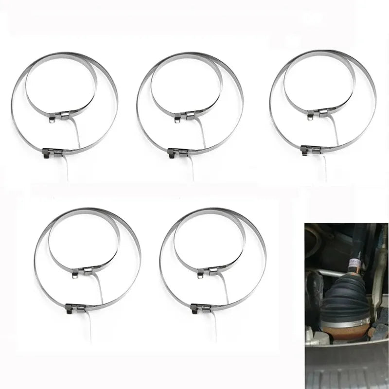 10PCS CV Boot Clips Kit Adjustable Stainless Steel Axle Coupling Shaft Guide Clamp CV Guide Clamp Kit Universal Auto ATV CV