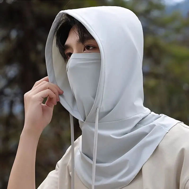 2Pcs Breathable Full Head Mask and Arm sleeve Set Unisex Summer Cooling Long Balaclava Face Mask Neck Cover for Cycling Fishing