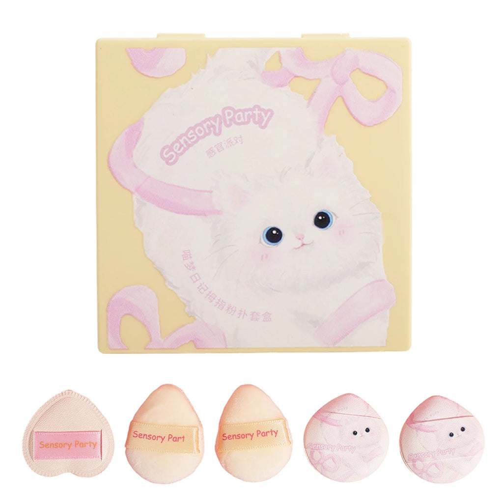 5pcs Mini Makeup Puffs Professional Finger Cosmetic Air Cushion Sponge Powder Puff Foundation Detail  Make Up Sponge Beauty Tool
