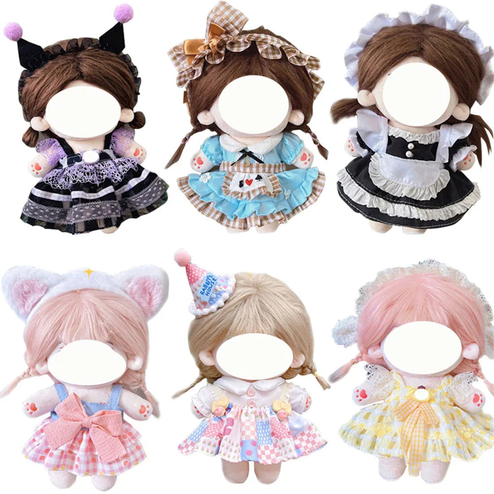 Cute Dres JK Uniform Clothes for 20cm Cotton Plush Cartoon DIY Doll Dress Up Clothing Skirt Suit Socks Toy Accessories Girl Gift