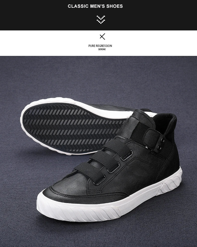 Retro High Top Men's Shoes Luxury Leather Casual Shoes Men British style Ankle Boots Comfortable Soft Men Sneakers New Moccasins