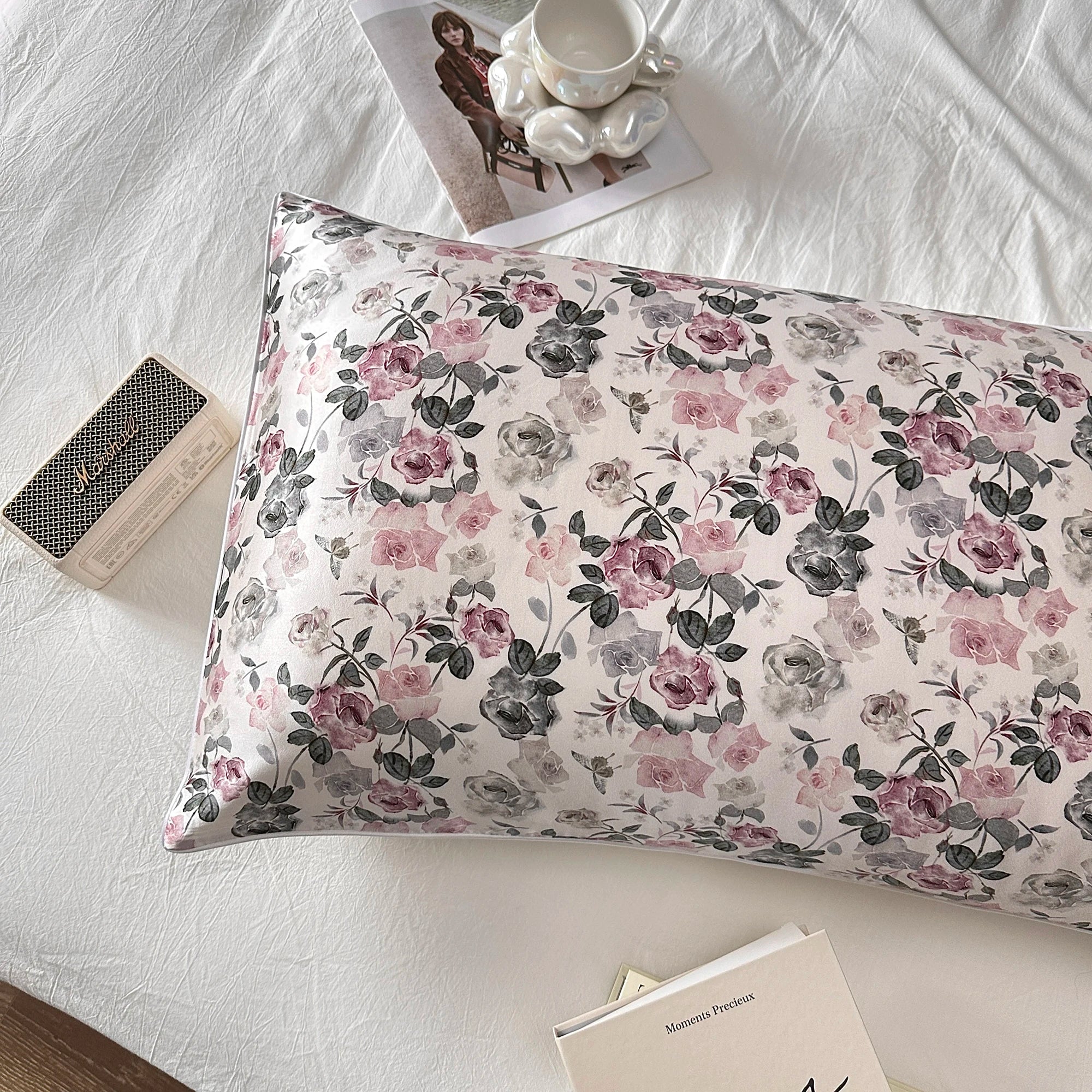 25 Momme Pure Natural Silk Pillow Case Envelope Design Printed Pillow Case Skincare Smooth Single sided Mulberry Silk Pillowcase