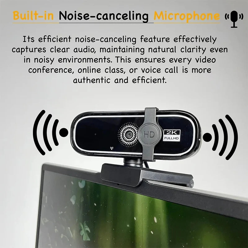 4K HD Mini Webcam With Microphone 2K Full HD Webcam 30fps Autofocus USB Web Cam For Auto Focus PC Laptop Video Shooting Camera