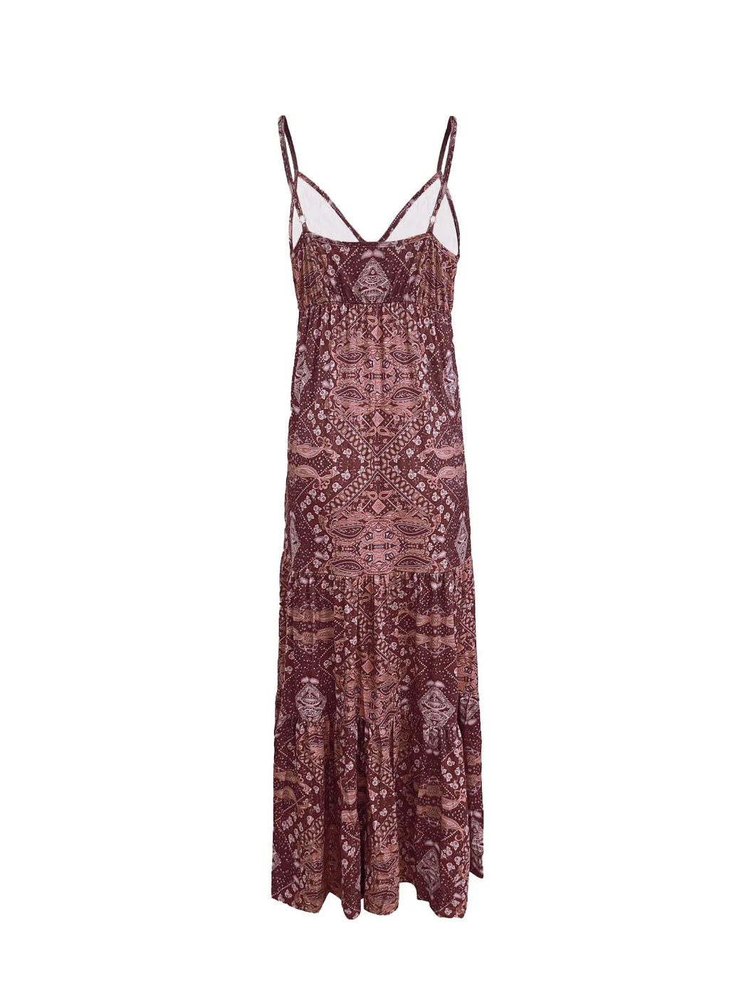 Bohemian Style Women's Clothing Long Dress New  Suspender Long Dress High Waist V-neck Printed Floral Dress Women's Clothing