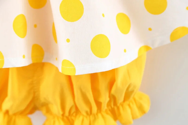 New Two-Piece Halter Strawberry Print Polka Dot Bloomers For Baby Girls Casual Summer Two-Piece Sweet Princess Dress