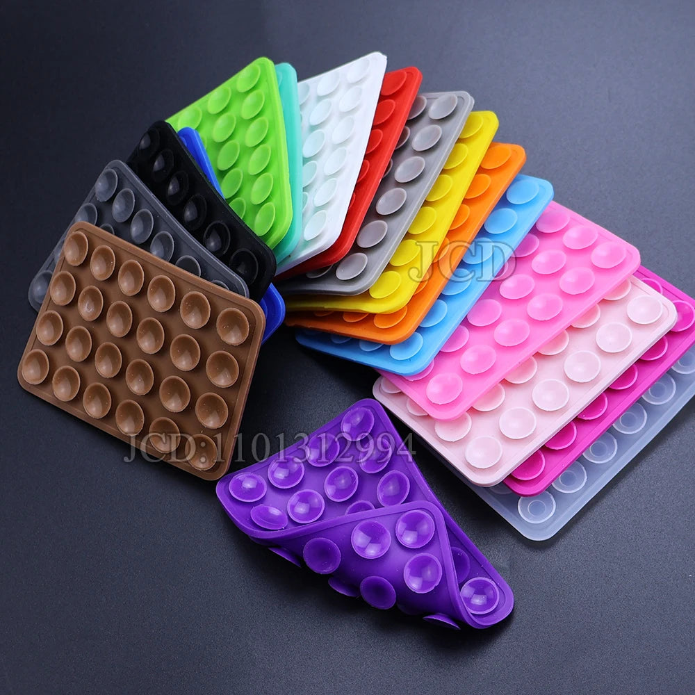 Silicone Mobile Phone Fixing Suction Cup Double Sided Fixed Pad Car Mounted Bracket Phone Case Universal Anti Slip Suction Cup