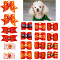 10pcs/lot Hand-made Small Hair Bows For Dog Rubber Band Cat Hair Bowknot Boutique Valentine's day Dog Grooming Pet Accessories