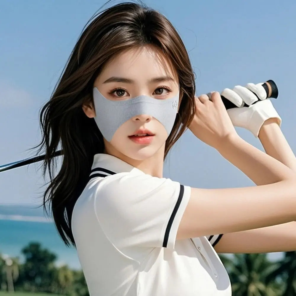 Breathable Elastic Ice Silk Mask UV Protection Sunscreen Veil Golf Face Mask Solid Color Thin Sunscreen Eye Patches Fishing