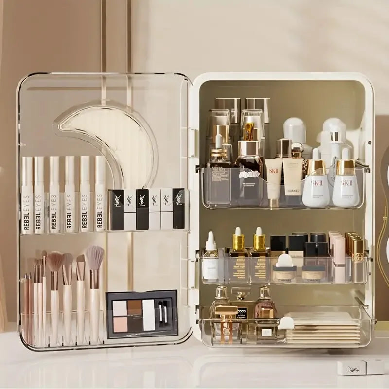 Moon Pattern Makeup Organizer and Storage Cosmetics Skincare Organizers with Lid and Drawers Cosmetic Display Cases Girls Gifts