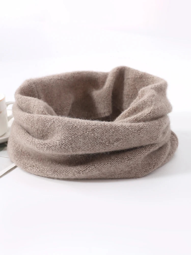 100% Merio Wool Neck Warmer Women Winter Warm Fashion Hollow Out Cover Tube Scarf Ear Face Mask False Collar Autumn Headband
