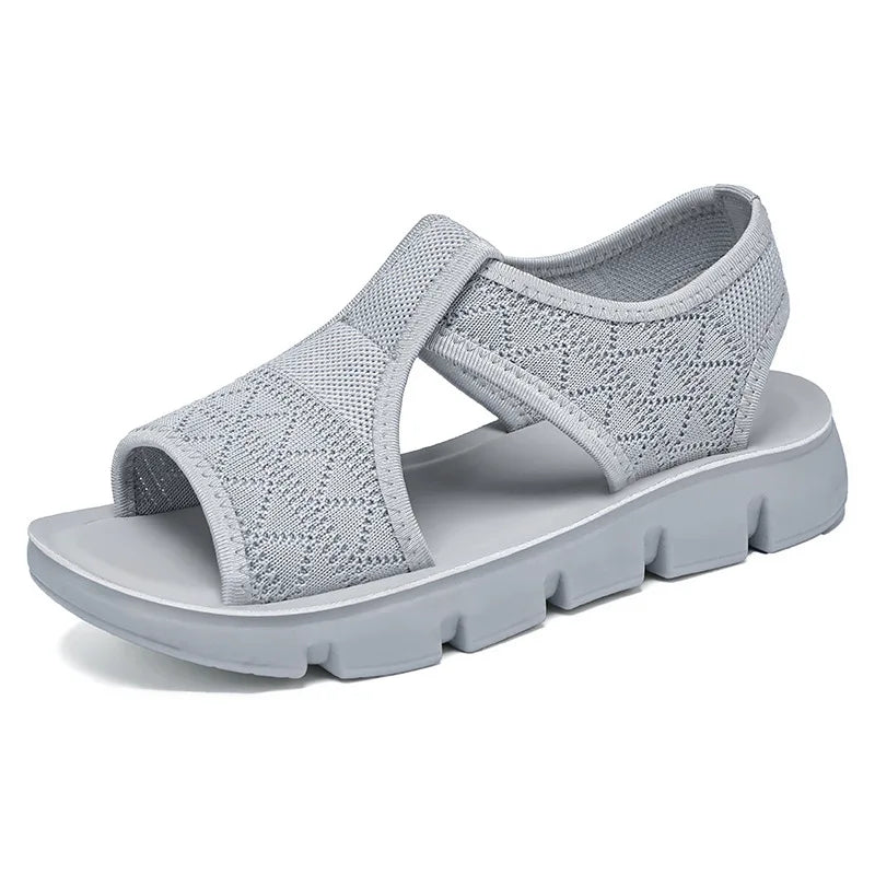 Summer 2026 Women's Breathable Sandals Thick Soled Casual Women's Shoes Half Slippers Mesh Flat Sandals Clearance Treatment
