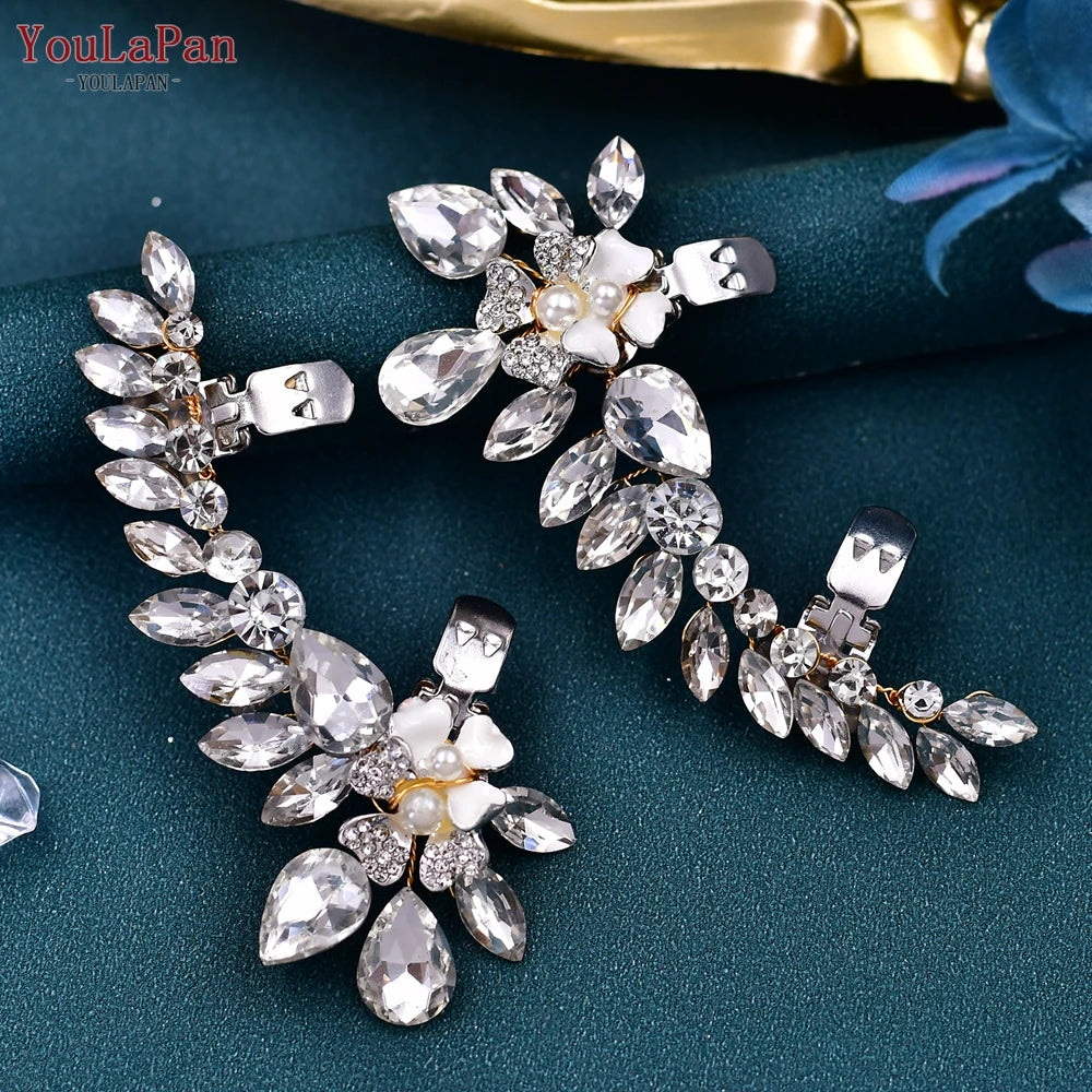 YouLaPan X35 2pc Removable Shoe Clip DIY High Heel Decoration Shoe Buckle Women Lady Shoes Clips Charms Bridal Buckle Clips