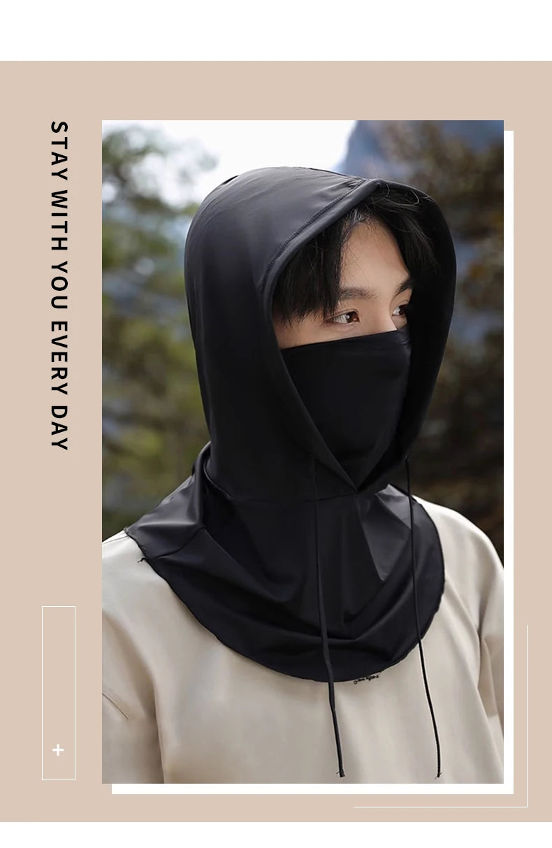 2Pcs Breathable Full Head Mask and Arm sleeve Set Unisex Summer Cooling Long Balaclava Face Mask Neck Cover for Cycling Fishing