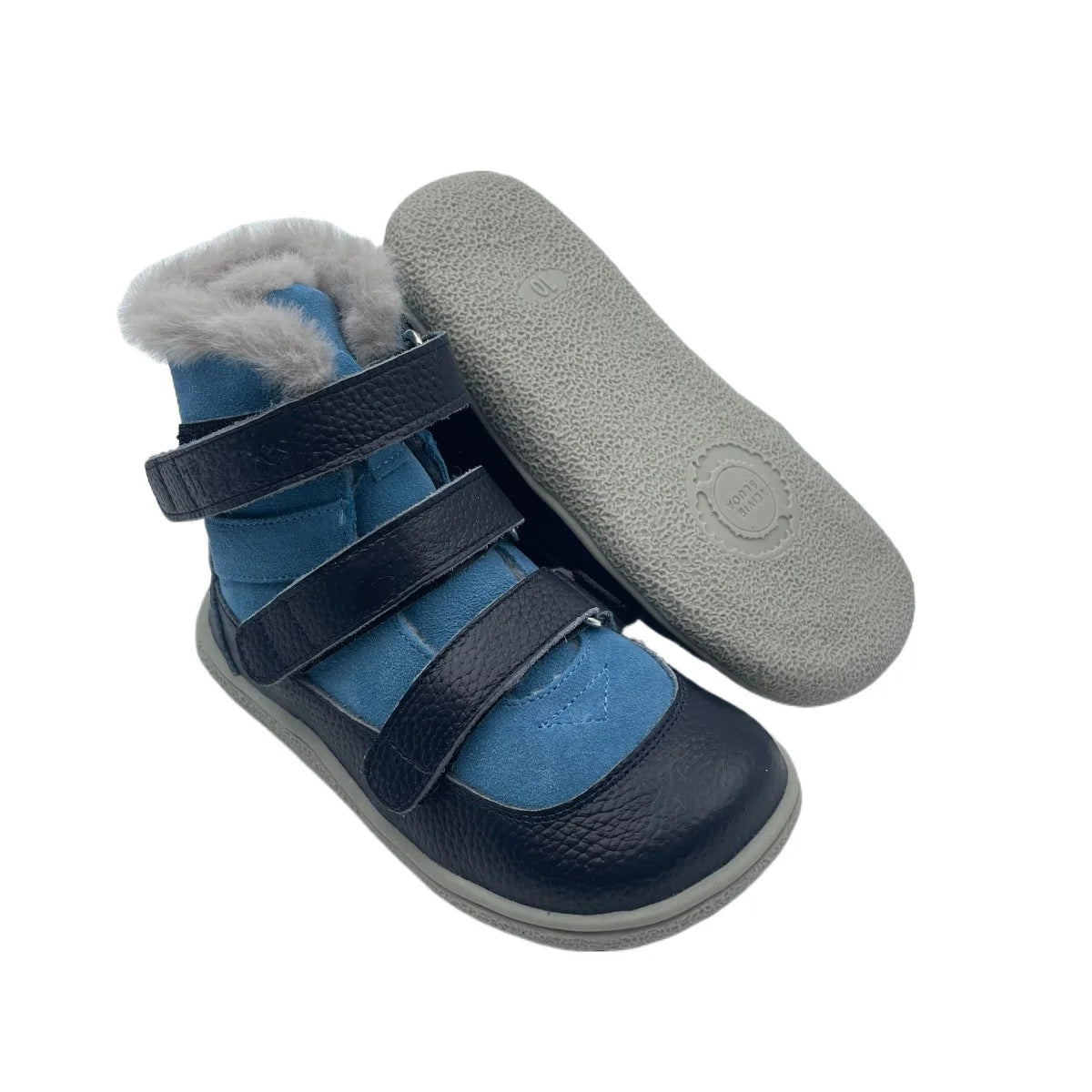 TipsieToes Top Brand Barefoot Genuine Leather Baby Toddler Girl Boy Kids Shoes For Fashion Winter Snow Boots 3 Straps Fur Inside