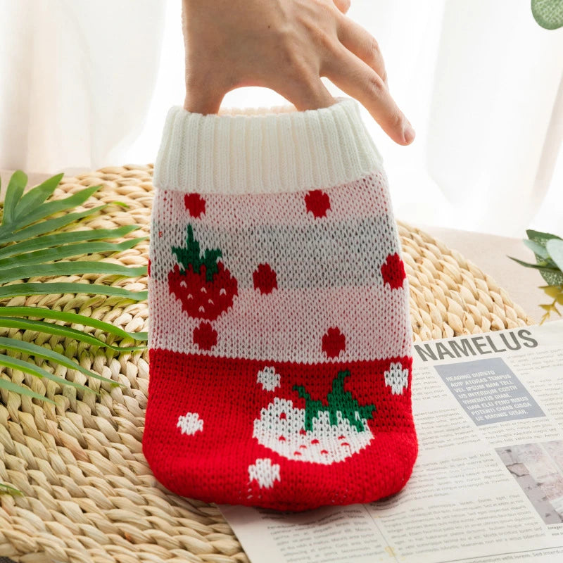 Christmas New Year Clothes for Cat Animal Print Breathable Pet Supplies Small Dog Sweater Keep Warm York Dog Winter Jacket