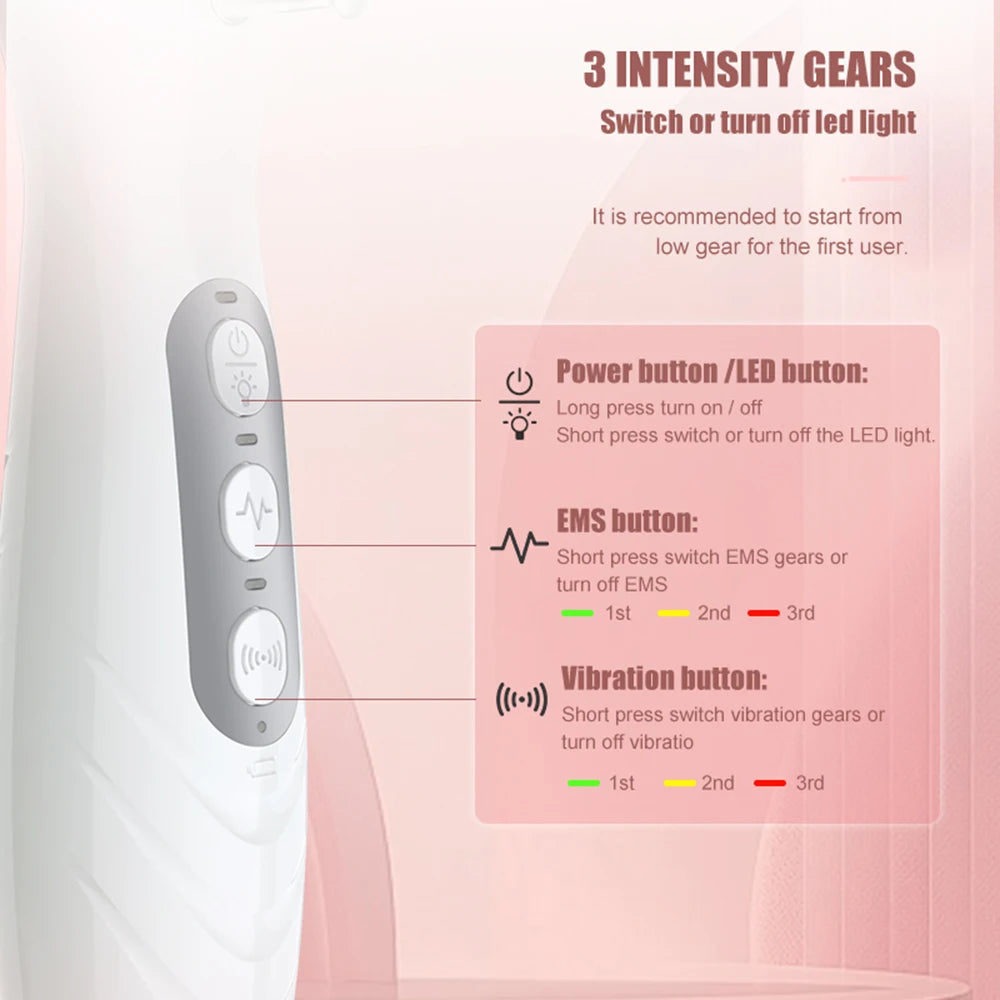 EMS Electric Massage Comb Blue Red Purple Light Therapy Vibration Hair Growth Scalp Brush Liquid Oil Applicator Anti Hair Loss