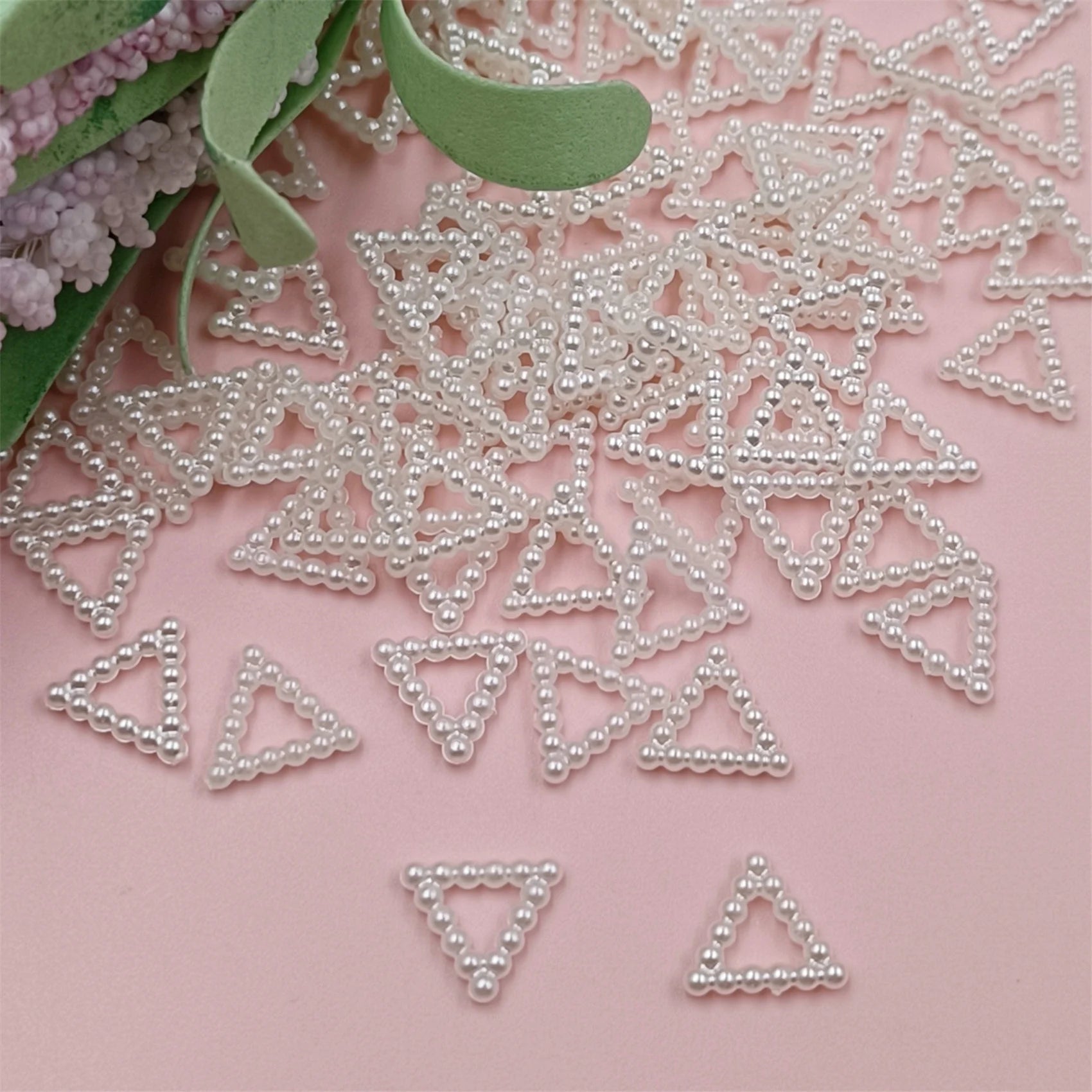 8-15mm 40pcs/pack Imitation Pearl Hollow Heart Star Flower Beads For Jewelry Making DIY Crafts Hairpin Material