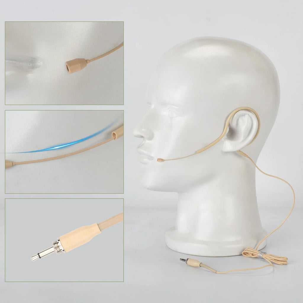 3.5mm Headset Microphone Mini Skin Color Omni Directional Electret Single Ear Hanging Headworn Mic for Classroom HS-13S2-L3A