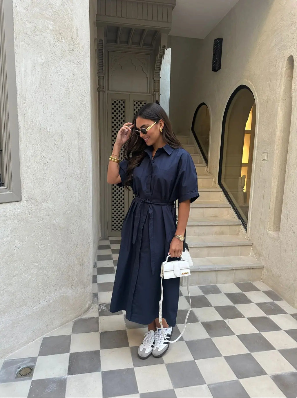 Fashion Commuter Long Skirt Office Elegant Lapel Shirt Dress Women Casual Elegant Single-breasted Short-sleeved Party Dress