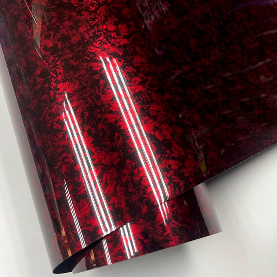 50cm*100cm PET Glossy Carbon Fiber Forged Black blue Red Vinyl Wrap Films Car Motorcycle Self Adhesive Body Film Stickers Auto