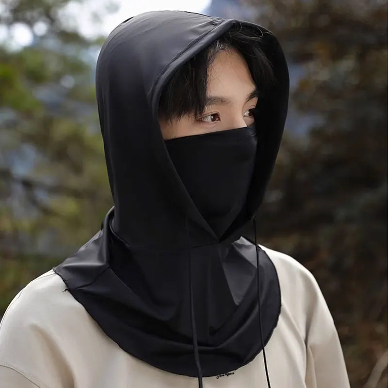 2Pcs Breathable Full Head Mask and Arm sleeve Set Unisex Summer Cooling Long Balaclava Face Mask Neck Cover for Cycling Fishing
