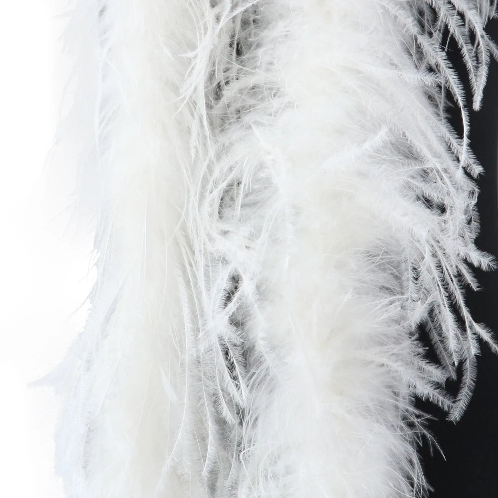 2M Royal blue Natural Ostrich Long Feathers Boa Decoration for Party Wedding Dress Shawl Clothes Sewing Accessories Crafts Plume