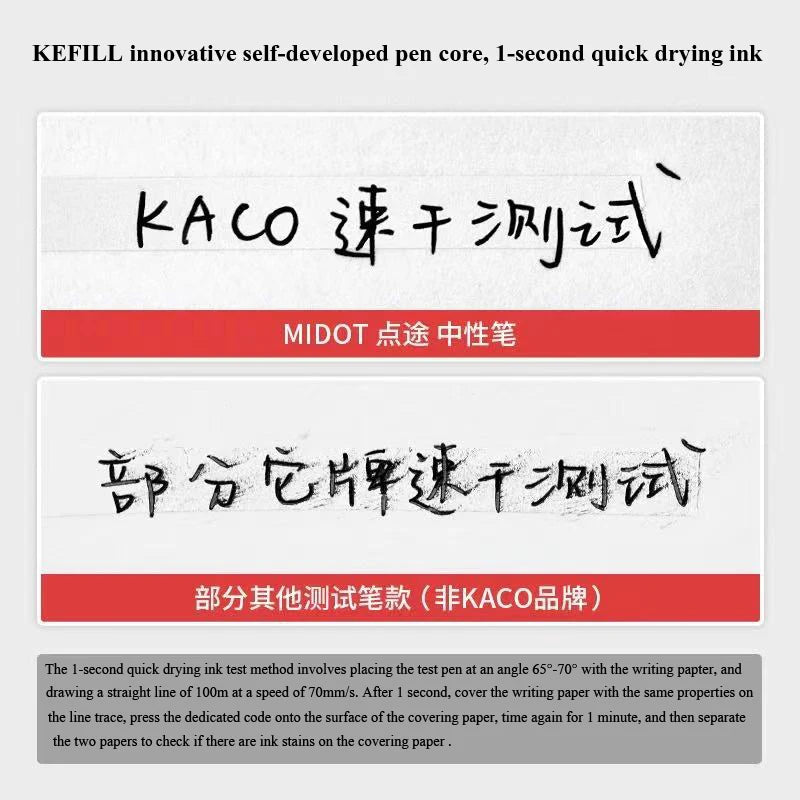 New KACO Midot Gel Ink Rollerball Smooth Writing Pen,0.5mm Fine Point Black ink Metal Clip Large Capacity KEFILL Refills Pens
