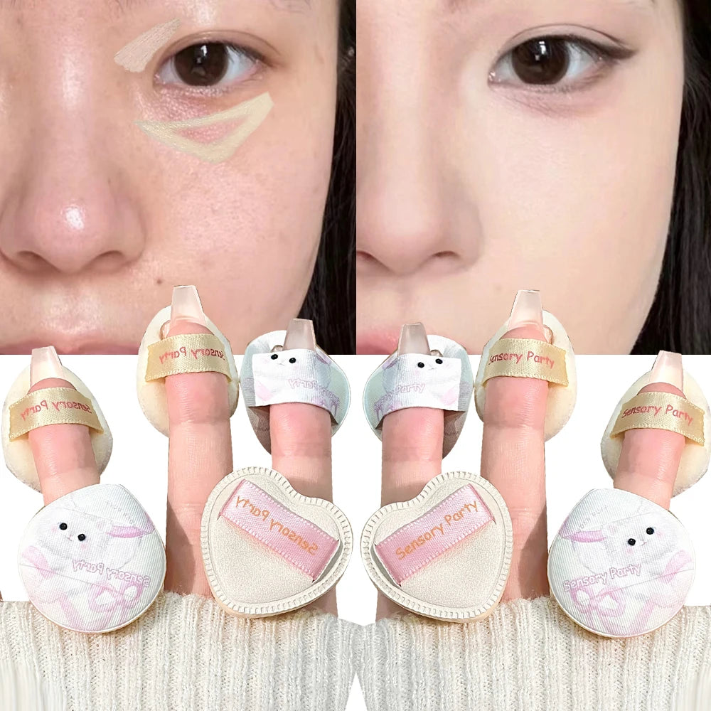 5pcs Mini Makeup Puffs Professional Finger Cosmetic Air Cushion Sponge Powder Puff Foundation Detail  Make Up Sponge Beauty Tool