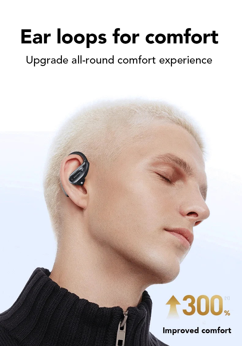 ERAZER XT80pro TWS AI Bluetooth Earphones Sports Wireless Headphones Touch Control Earhooks Headsets Active Noise Cancellation