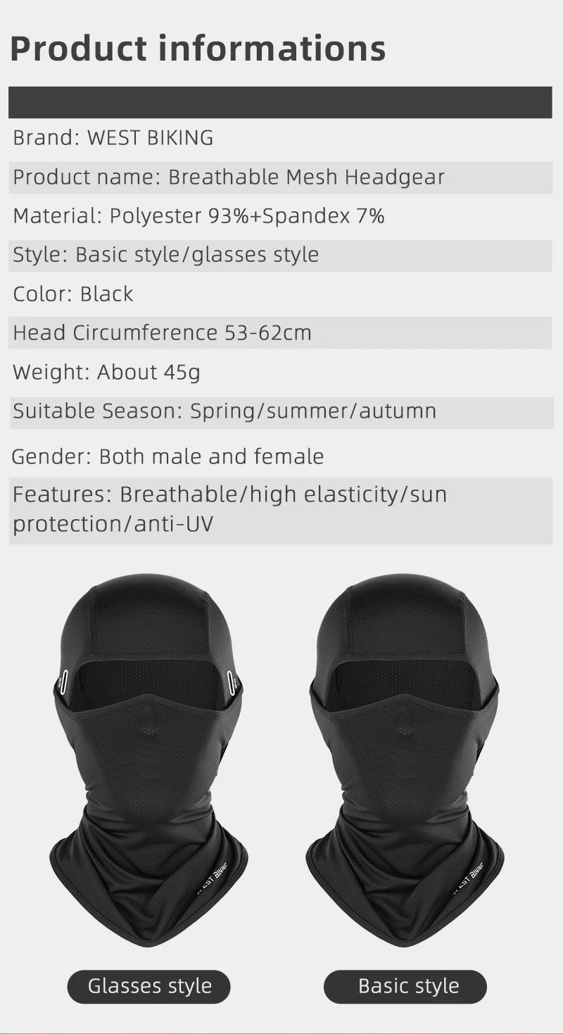 WEST BIKING Full Face Mask Warm Winter Scarf Balaclava Helmet Liner Fishing Skiing Hiking Bike Mask Windproof Breathable Headgea