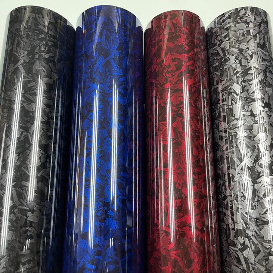 50cm*100cm PET Glossy Carbon Fiber Forged Black blue Red Vinyl Wrap Films Car Motorcycle Self Adhesive Body Film Stickers Auto