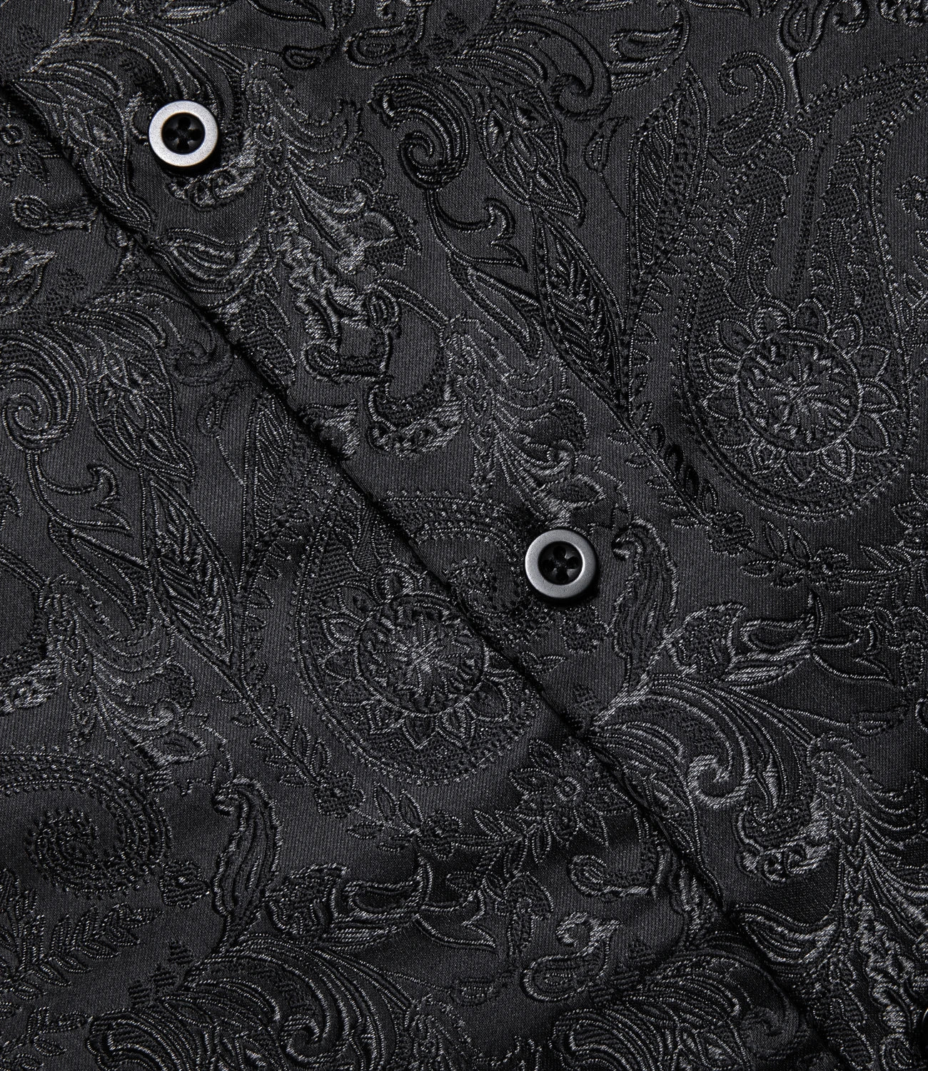 Polyester Dress Shirts for Men Black Solid Paisley Red Silver Long Sleeve Turn Down Collar Prom Social Men's Shirt
