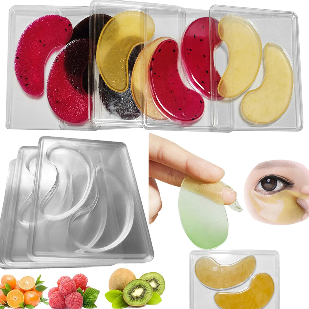 12Pcs Under Eye Patches Molds DIY Healthy Natural Reusable Transparent Eye Mask Patch Tray Plate Face Mask Patch Molds