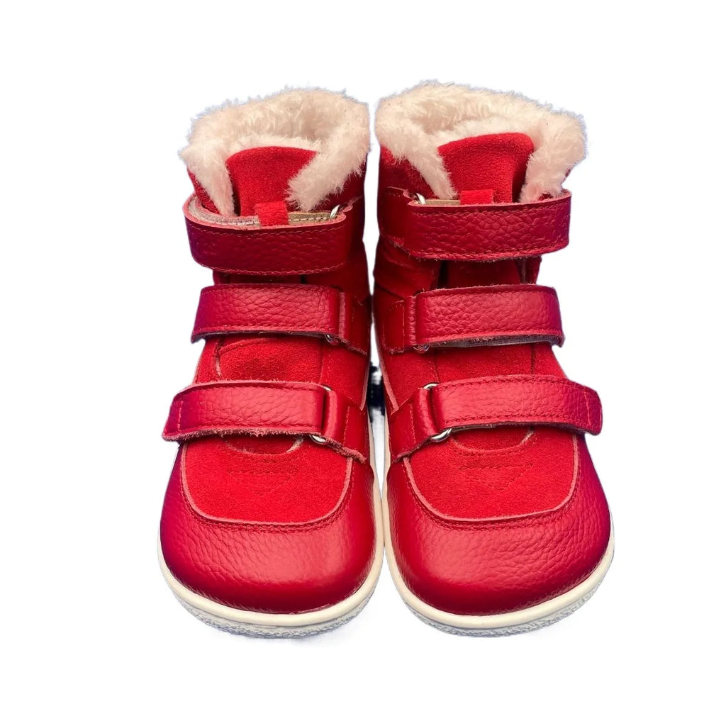 TipsieToes Top Brand Barefoot Genuine Leather Baby Toddler Girl Boy Kids Shoes For Fashion Winter Snow Boots 3 Straps Fur Inside